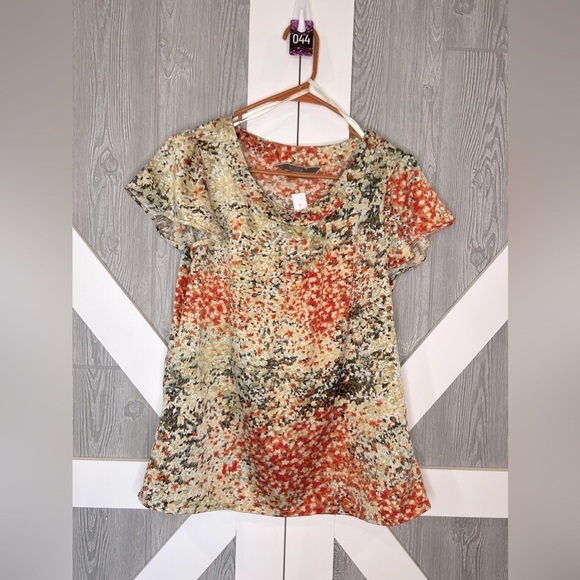 B4.57 To The Max Orange Multicolored Short Sleeve Shirt Sz L - Picture 1 of 6